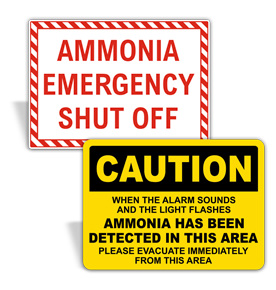 Ammonia Emergency Signs