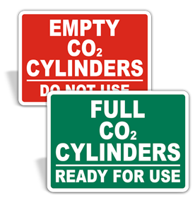 Carbon Dioxide Cylinder Signs