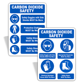 Carbon Dioxide PPE Signs