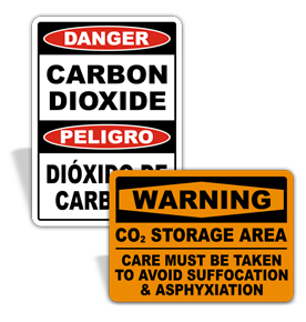 Carbon Dioxide Safety Signs