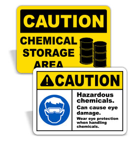 Caution Chemical Hazard Signs