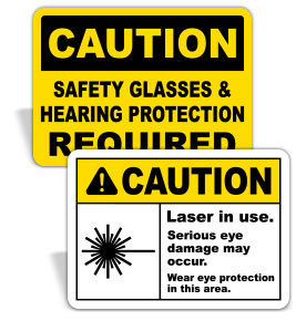 Caution Eye Protection Signs