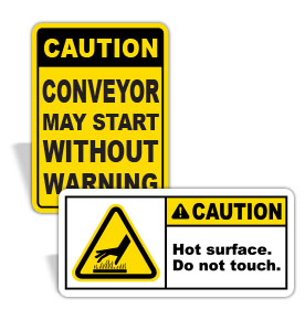 Caution Machine Safety Signs