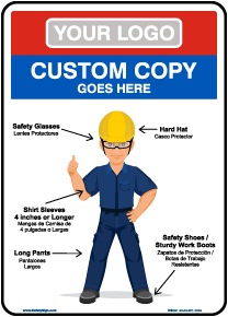 Bilingual Job Site Dress Code Min. PPE Sign
