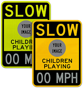 Custom Slow Down Children Playing Signs