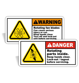Rotating Parts Hazard Labels