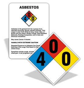 NFPA 704 Asbestos Signs