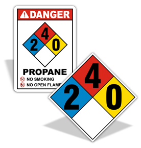 NFPA 704 Propane Signs
