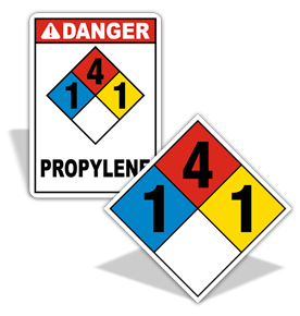 NFPA 704 Propylene Signs