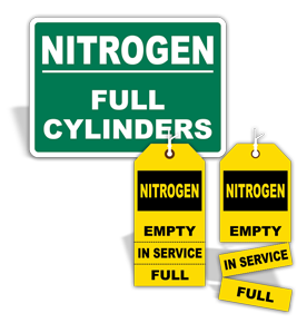Nitrogen Cylinder Signs