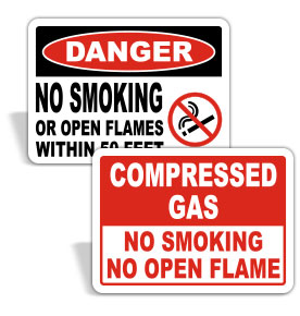 Flammable No Smoking Signs