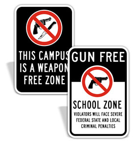 No Weapons In School Signs