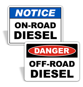 On and Off Road Diesel Signs