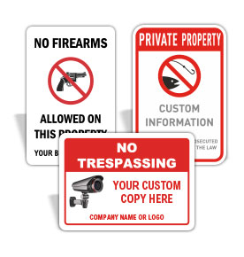 Shop All Custom Property & Security Signs