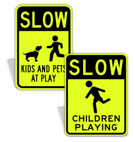 Kids at play signs
