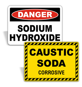 Sodium Hydroxide Safety Signs