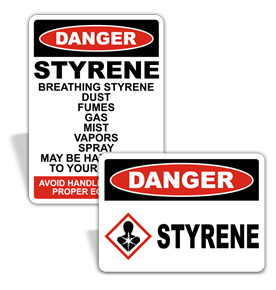 Styrene Safety Signs
