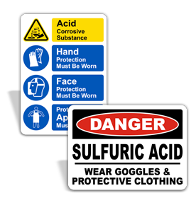Sulfuric Acid PPE Signs