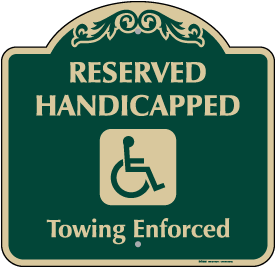 Reserved Handicapped Sign - DS180A