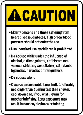 Connecticut Spa Warning Sign