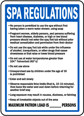 Nebraska Spa Regulations Sign