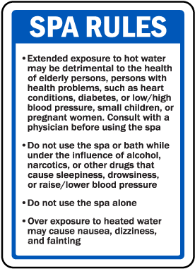 New Mexico Spa Rules Sign