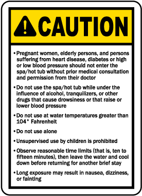 Ohio Spa Caution Sign