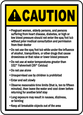 South Dakota Spa Caution Sign