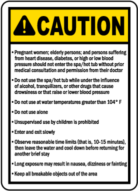 Vermont Spa Rules and Warnings Sign