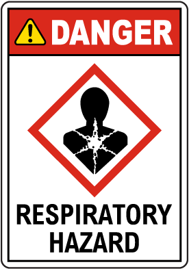 Danger Respiratory Hazard GHS Sign