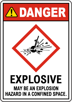 Danger Explosive GHS Sign