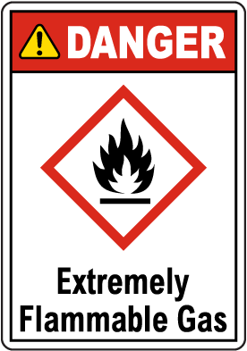 Danger Extremely Flammable Gas GHS Sign