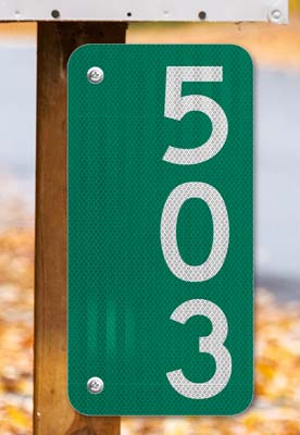 Vertical 911 Address Sign — Numbers Only