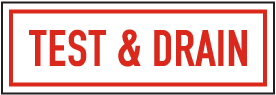 Test and Drain Sign