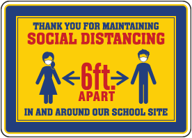 Thank You For Social Distancing School Site Sign