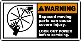 Exposed Moving Parts Lock Out Label