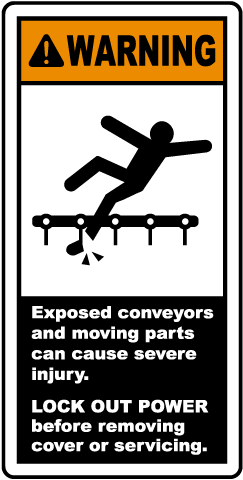 Exposed Conveyors & Moving Parts Label