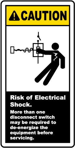 Risk of Electrical Shock Label