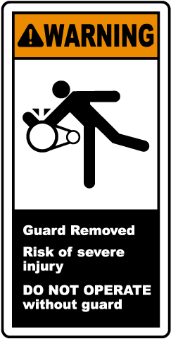 Guard Removed Risk of Injury Label