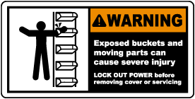 Exposed Buckets & Moving Parts Label