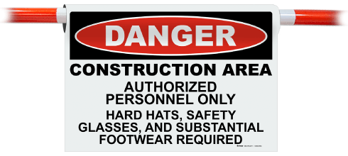 Danger Construction Area PPE Sign