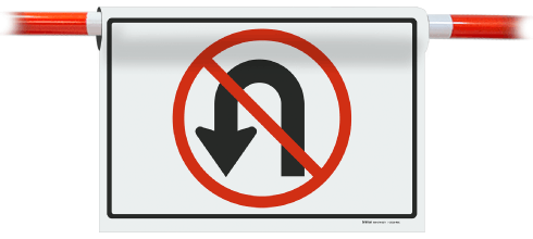 No U Turn Sign