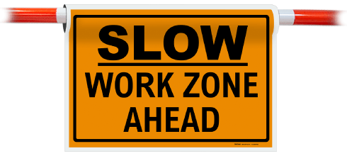 Slow Work Zone Ahead Sign