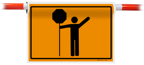Flagger Paddle Sign