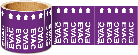 Evac Medical Gas Marker on a Roll