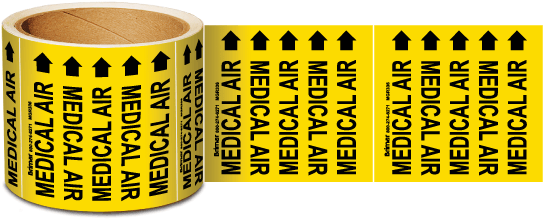 Medical Air Gas Marker on a Roll