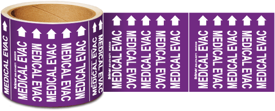 Medical Evac Gas Marker on a Roll
