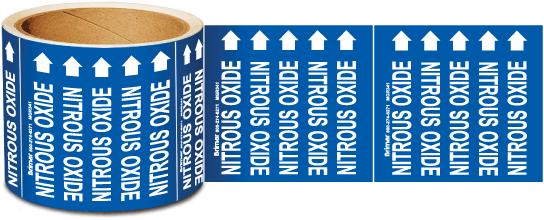 Nitrous Oxide Medical Gas Marker on a Roll