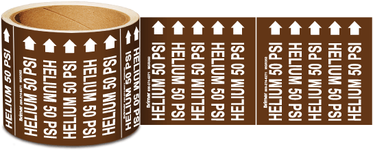 Helium 50 Psi Medical Gas Marker on a Roll