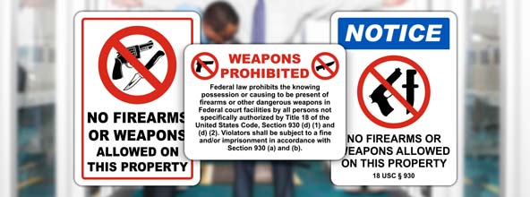 No Firearms Allowed Signs